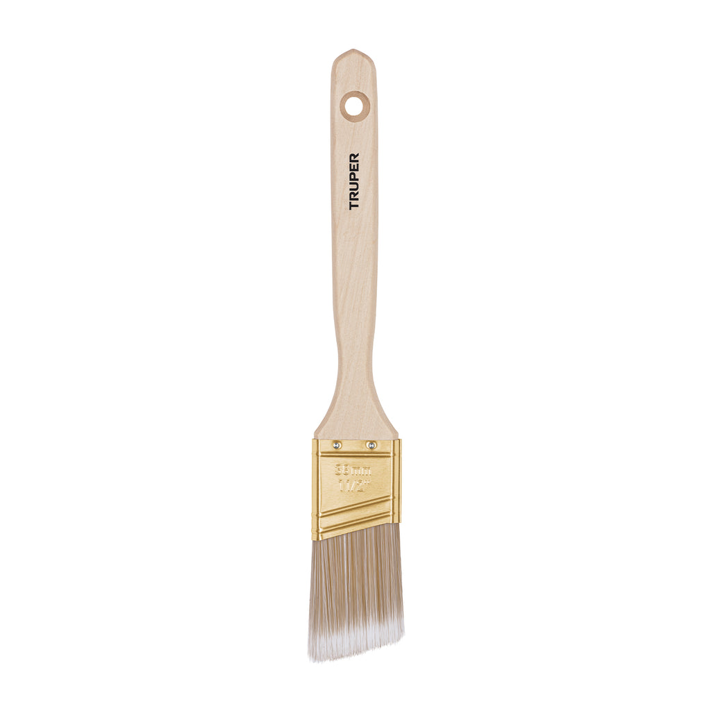 BROCHA CERDAS SINTITICAS 1-1/2' CORTE ANGULAR, MANGO MADERA