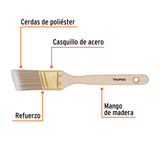BROCHA CERDAS SINTITICAS 1-1/2' CORTE ANGULAR, MANGO MADERA