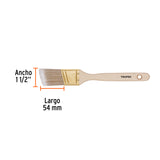 BROCHA CERDAS SINTITICAS 1-1/2' CORTE ANGULAR, MANGO MADERA