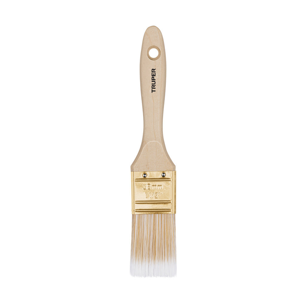 BROCHA CERDAS SINTITICAS 1-1/2' CORTE RECTO, MANGO DE MADERA