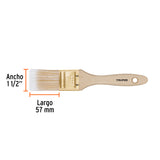 BROCHA CERDAS SINTITICAS 1-1/2' CORTE RECTO, MANGO DE MADERA