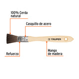 BROCHA 1/2' CON MANGO DE MADERA, PELO DE CAMELLO