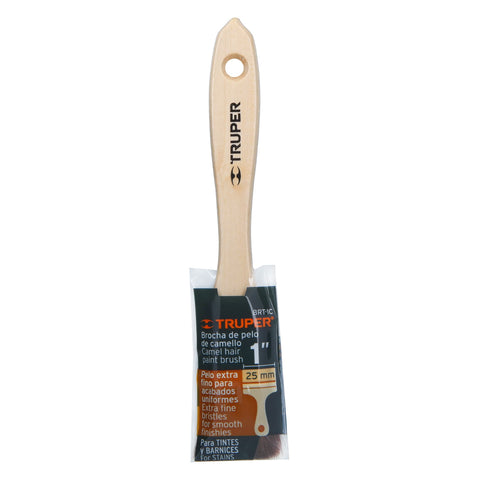 BROCHA 1' CON MANGO DE MADERA, PELO DE CAMELLO