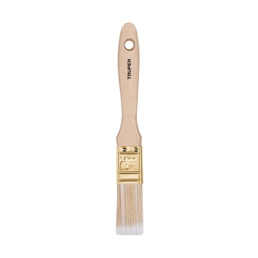 BROCHA CERDAS SINTITICAS 1' CORTE RECTO, MANGO DE MADERA