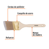 BROCHA CERDAS SINTITICAS 2-1/2' CORTE ANGULAR, MANGO MADERA