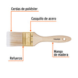 BROCHA CERDAS SINTITICAS 2' CORTE RECTO, MANGO DE MADERA