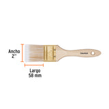 BROCHA CERDAS SINTITICAS 2' CORTE RECTO, MANGO DE MADERA
