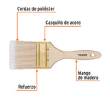 BROCHA 3", CORTE RECTO,CERDAS SINTÉTICAS