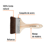 BROCHA 4' CON MANGO DE MADERA, PELO DE CAMELLO