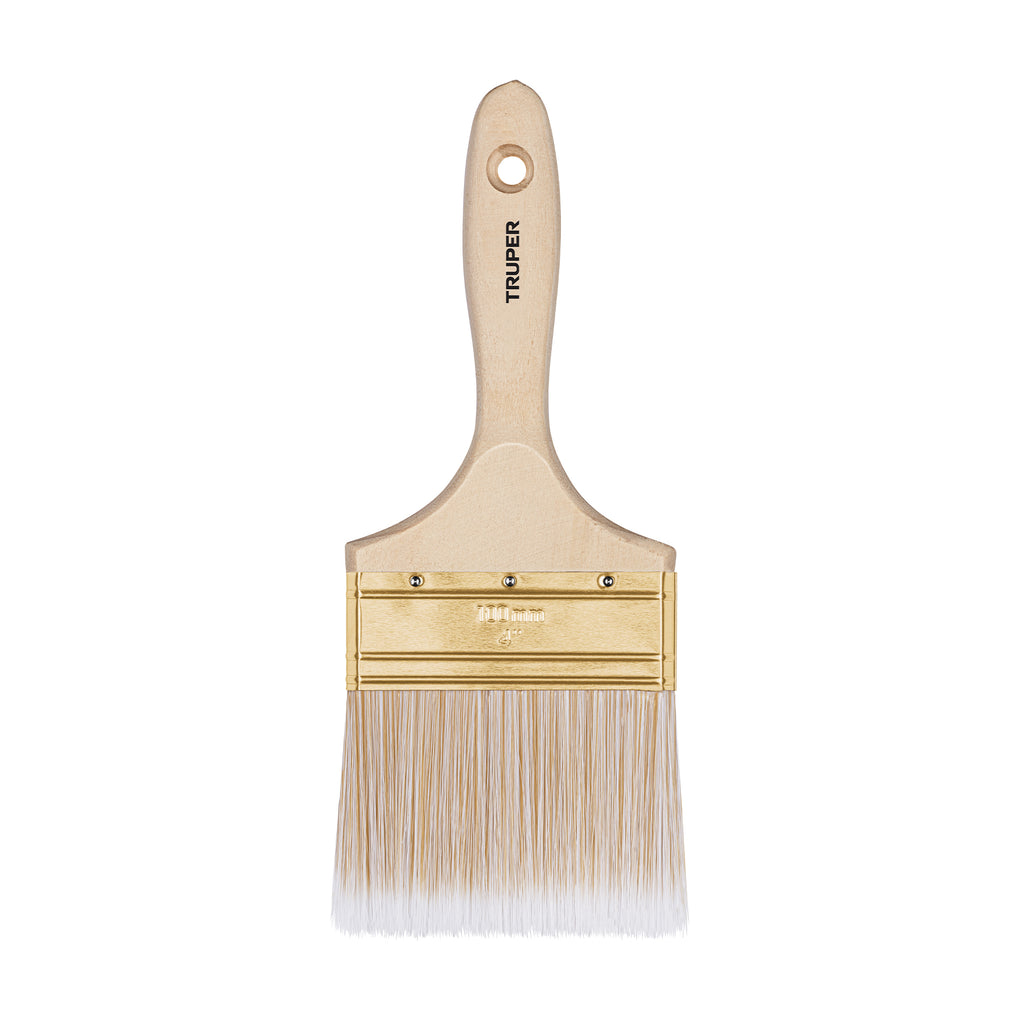 BROCHA CERDAS SINTITICAS 4' CORTE RECTO, MANGO DE MADERA
