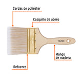 BROCHA CERDAS SINTITICAS 4' CORTE RECTO, MANGO DE MADERA