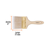 BROCHA CERDAS SINTITICAS 4' CORTE RECTO, MANGO DE MADERA