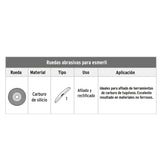 COPA DESBASTE DE PIEDRA 3-5/32' GRANO 80, EJE M14, TRUPER