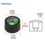 COPA DESBASTE DE PIEDRA 3-5/32' GRANO 36, EJE M14, TRUPER
