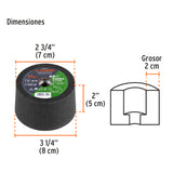 COPA DESBASTE DE PIEDRA 3-5/32' GRANO 60, EJE M14, TRUPER