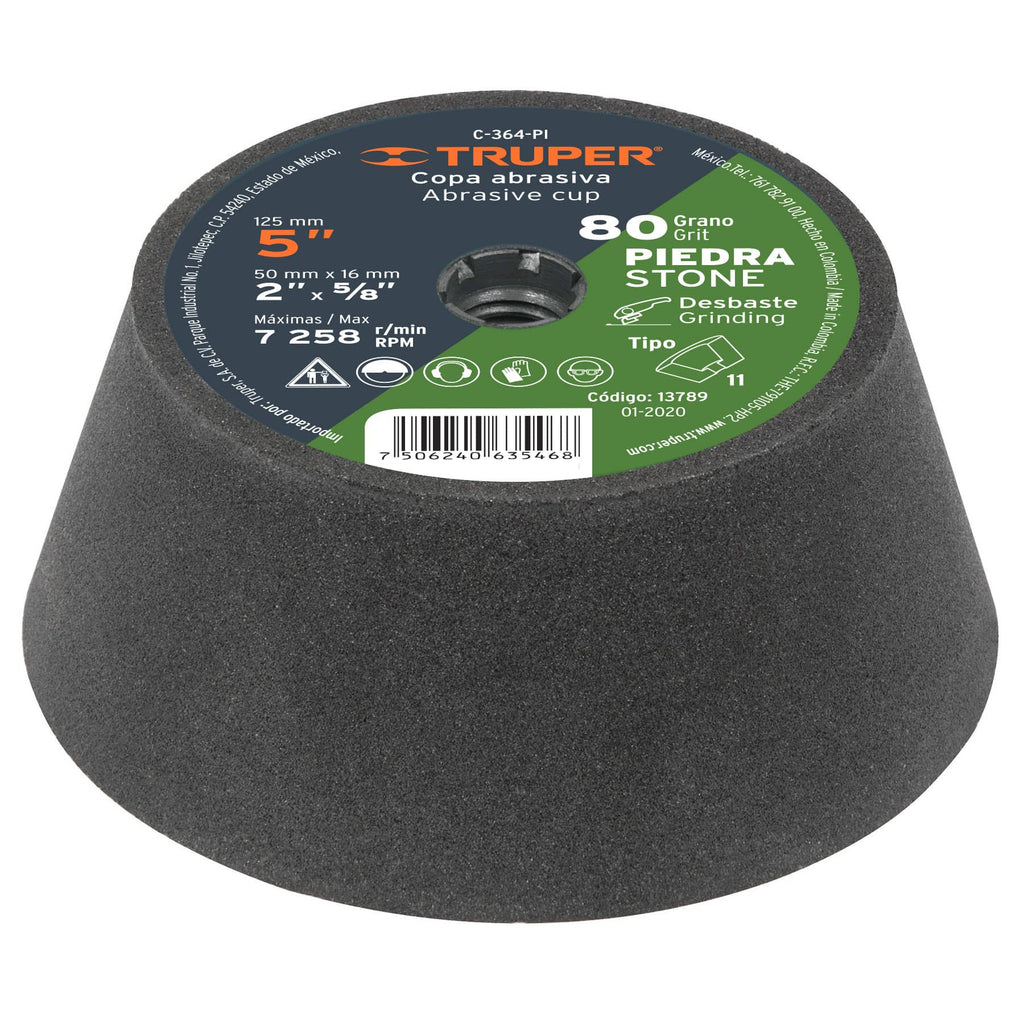 COPA DESBASTE, 5", GRANO 24 PARA METAL