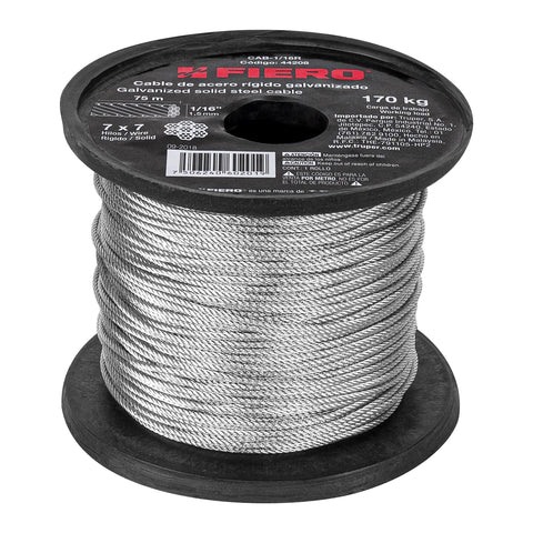 CABLE DE ACERO 1/16', RIGIDO