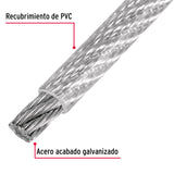 CABLE DE ACERO 1/4', FLEXIBLE RECUBIERTO