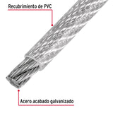 CABLE DE ACERO 1/4', RIGIDO RECUBIERTO