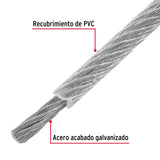 CABLE DE ACERO 1/8', FLEXIBLE RECUBIERTO