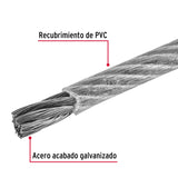 CABLE DE ACERO 3/16',FLEXIBLE RECUBIERTO