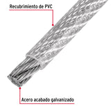 CABLE DE ACERO 3/16', RIGIDO RECUBIERTO