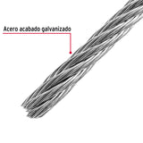 CABLE DE ACERO 3/16', RIGIDO