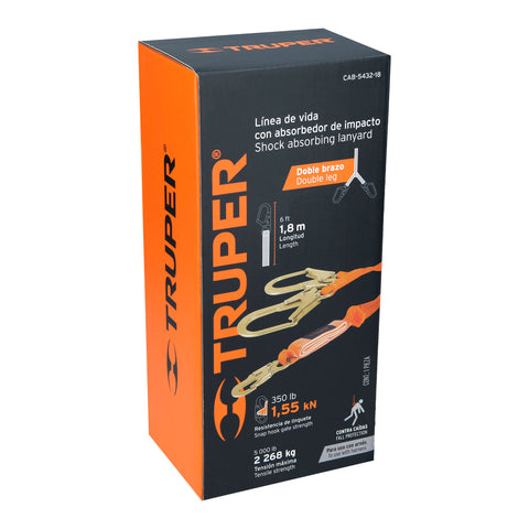 CABLE DE PROTECCIÓN CON 2 GANCHOS, 1.8 M