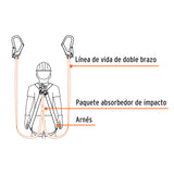 CABLE DE PROTECCIÓN CON 2 GANCHOS, 1.8 M