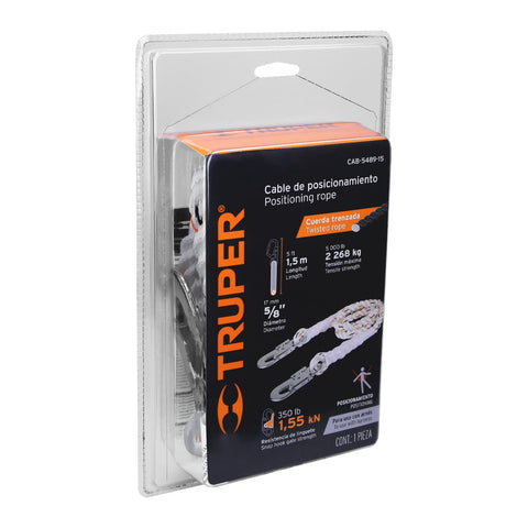 CABLE DE PROTECCION 2 GANCHOS 1.5M