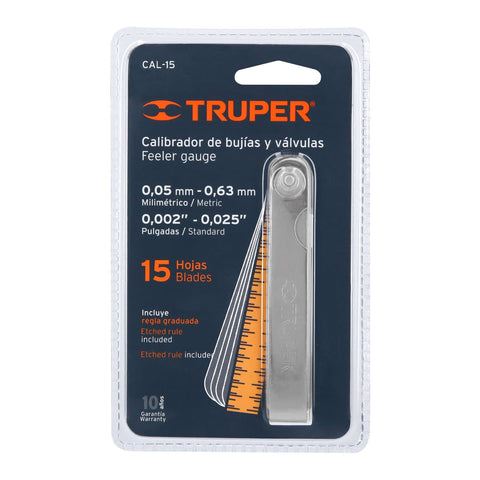 CALIBRADOR DE 15 LAINAS 0.002 A 0.025'