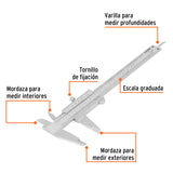 CALIBRADOR VERNIER DE ACERO 6' PULG/MM