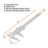 CALIBRADOR VERNIER DE ACERO 6' PULG/MM