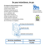 CALENTADOR DE PASO INSTANTANEO 11 L 2 SERVICIOS GAS NATURAL