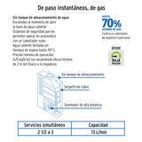CALENTADOR DE PASO INSTANTANEO 13 L 3 SERVICIOS GAS NATURAL