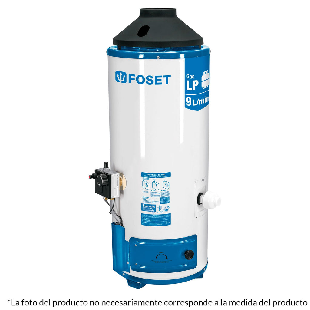 CALENTADOR DE PASO 9L 2 SERVICIOS GAS NAT. PIEZO ELICT. FOSE