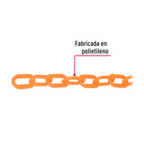 CADENA DE PLASTICO DE 5MM, NARANJA POR METRO ROLLO C/25 MT