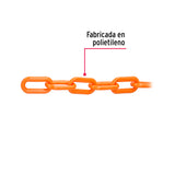 CADENA DE PLASTICO DE 8MM, NARANJA POR METRO ROLLO C/25 MT