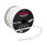 CADENA DE PLASTICO DE 8MM, BLANCA POR METRO ROLLO C/25 MT