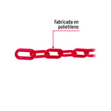 CADENA DE PLASTICO DE 8MM, ROJA POR METRO ROLLO C/25 MT