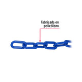 CADENA DE PLASTICO DE 8MM, AZUL PO METRO ROLLO C/25 MT