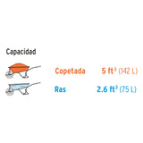 CARRETILLA 5 FT, LLANTA IMPONCHABLE
