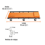 CAMA DE ACERO 36' PARA MECANICO, TRUPER