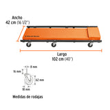 CAMA DE ACERO 40' PARA MECANICO, TRUPER