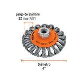CARDA TIPO CSNICO 4' ALAMBRE TRENZADO, EJE M14, TRUPER