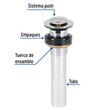 CONTRA P/LAVABO SIN REBOSADERO SISTEMA PUSH CROMO 1-1/4