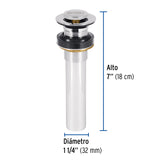 CONTRA P/LAVABO SIN REBOSADERO SISTEMA PUSH CROMO 1-1/4