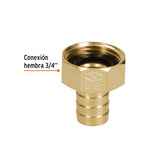 CONEXIÓN DE LATON MACHO DE 3/4' PARA MANGUERA, BLISTER