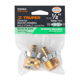 JUEGO DE CONECTORES 1/2' MACHO/HEMBRA TIPO GARRA DE ALUMINIO