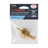 JUEGO DE CONECTORES 1/2' MACHO/HEMBRA DE ALUMINIO, TRUPER